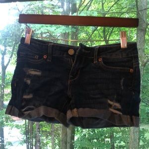 Aeropostale dark wash ripped jean shorts
